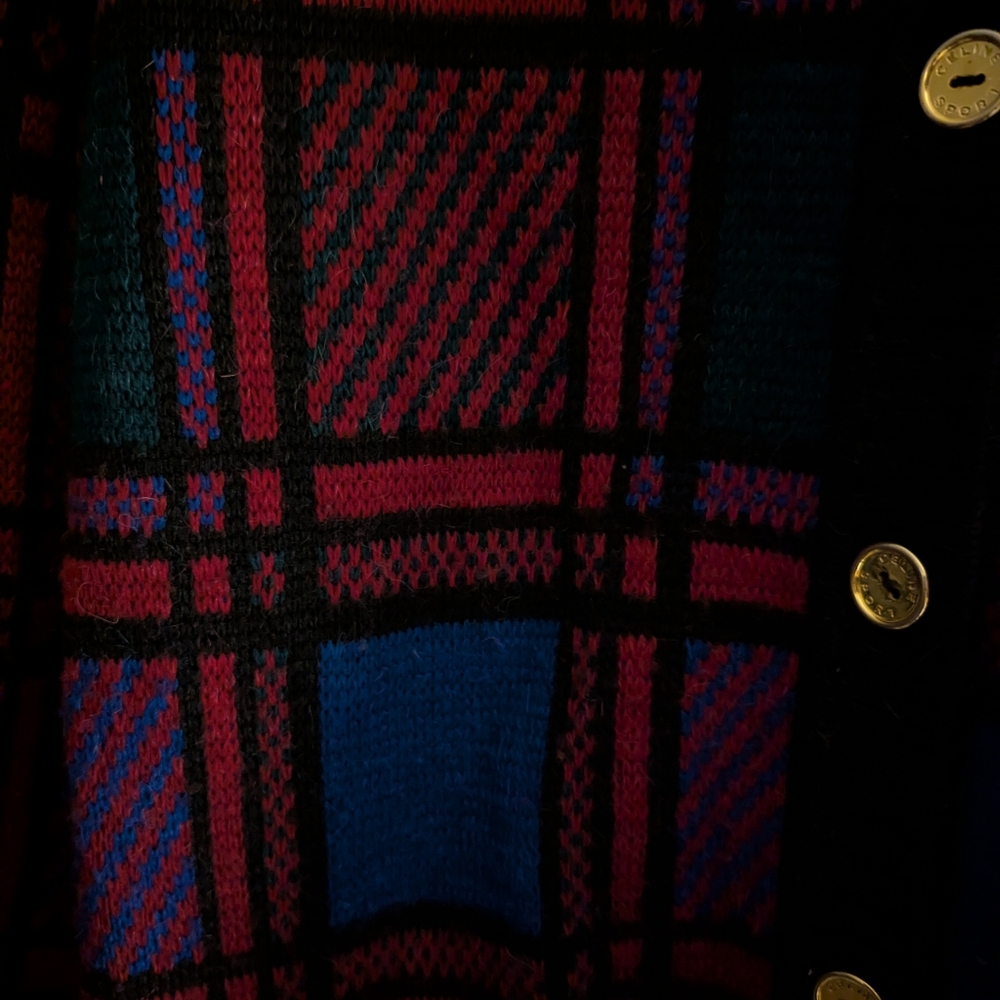 Vintage Celine Paris Plaid Long Cardigan - Picture 9 of 9